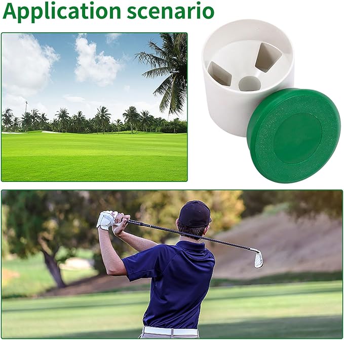 6 Sets Golf Hole Cups with Cover 4'' Putting Green Golf Hole Cup Practice Training Aids for Outdoor Backyard Yard Garden, 6PCS Cup+ 6PCS Lids