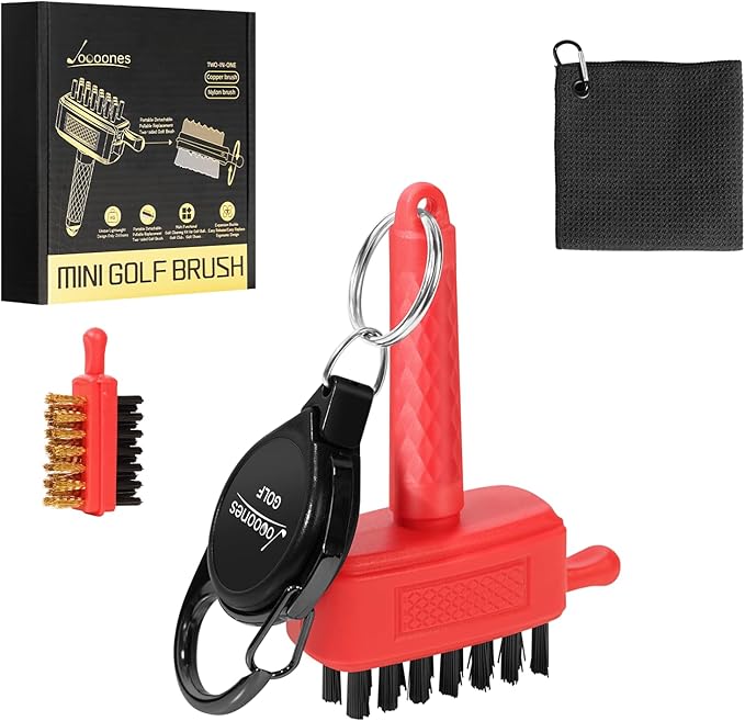 Golf Club Cleaning Kit Durable Mini Size Golf Club Brush and Towel Clean Leaving No Marks Fit for Multiple Situations Golf Club Bag Accessories Golf Gift
