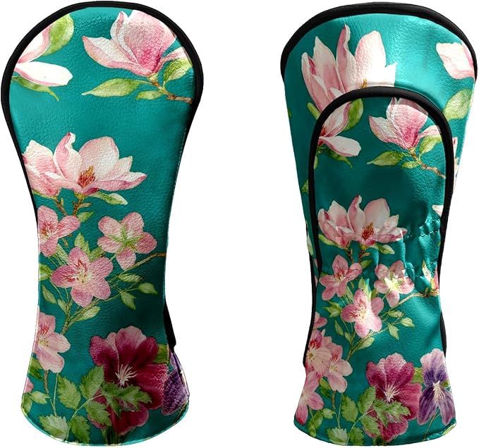 Golf Head Covers Leather Driver Headcover, Premium Golf Club Covers with Anti-Scratch Lining 1/3/5 Wood Head Covers for Golf Clubs for Women Men