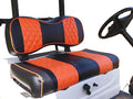 Huskey 4PCS Golf Cart Front/Rear Seat Covers for EZGO Freedom TXT 2014+, Valor Custom Two-Tone Black/Orange Diamond Stitching with Orange Piping, Marine Grade Vinyl Material, Staple on Design
