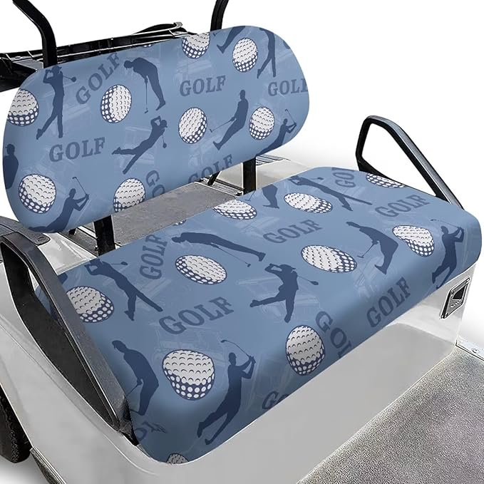 Golf Cart Seat Covers, Universal Fit & Nonskid Bottom Fits for Club Car 2 Person Seats Golf Carts