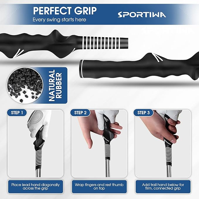 1Pcs Golf Grip Trainer Right Hand for Golf Club | Enhance Grip Strength and Swing Technique | RH Molded Anti-Slip Wrist Trainer Swing Grip Aid | Ideal for All Levels of Play