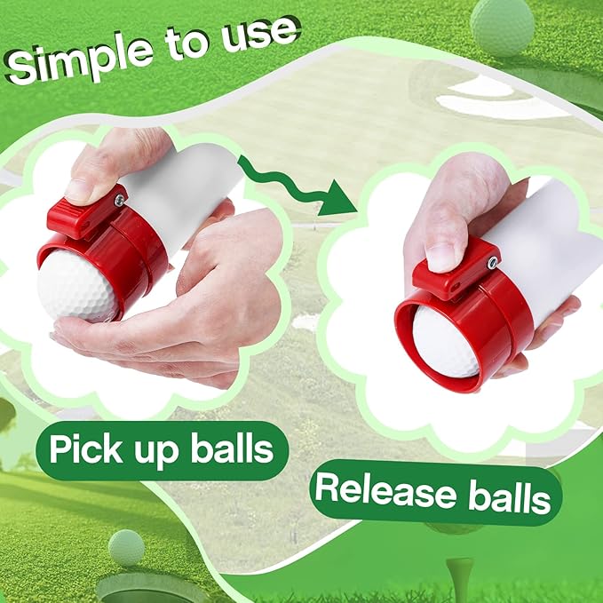Deekin 2 Pieces Golf Ball Picker Plastic Clear Golf Ball Retriever Collector Golf Ball Pickup Tool Shag Tube