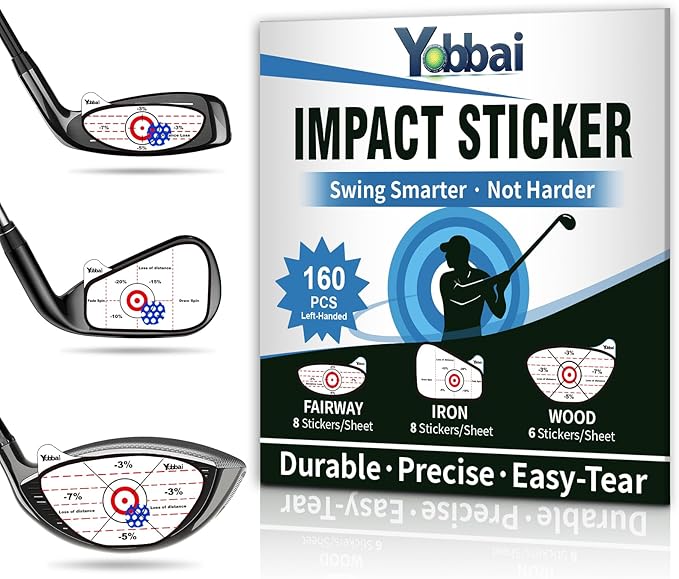 Golf Impact Tape - High-Resolution Strike Stickers for Iron, Wood & Fairway Clubs, Non-Residue, Swing Training Aid Impact Labels