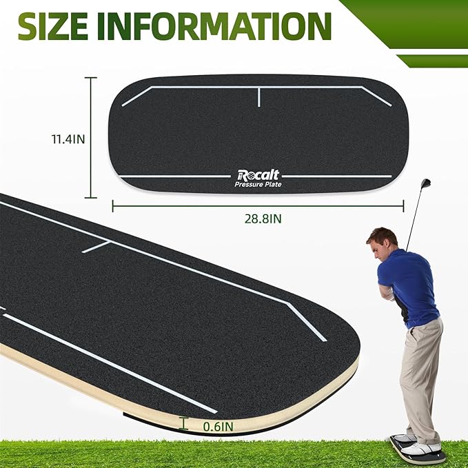 Golf Swing Training Bundle – Pressure Plate Balance Board & Click Stick Swing Trainer Golf Training Aid Set for Indoor/Outdoor Practice, Improve Tempo, Flexibility, Strength & Swing Accuracy