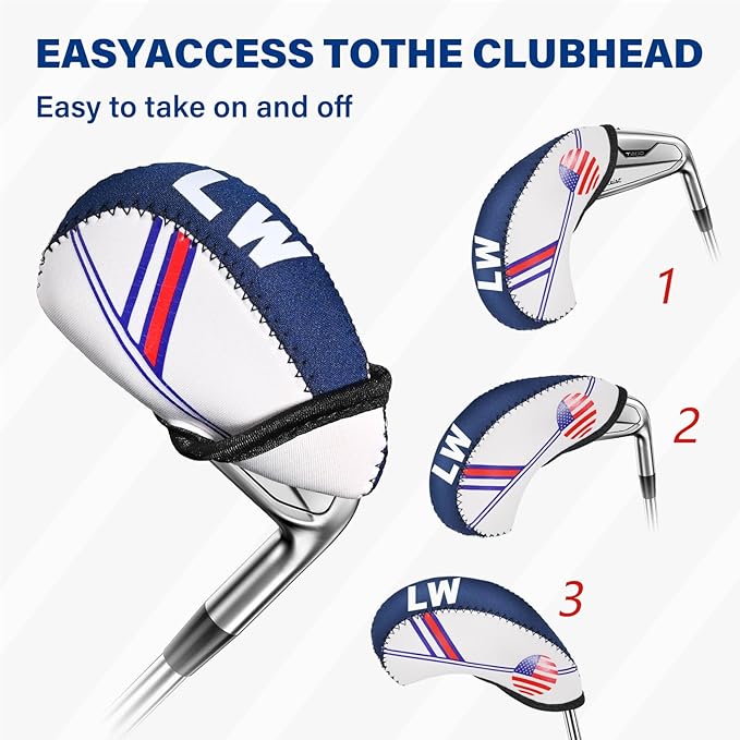 Golf Club Head Cover Set - Premium Wood Headcovers and Iron Covers, Fits All Standard Clubs, Reliable Protection with Stylish Design