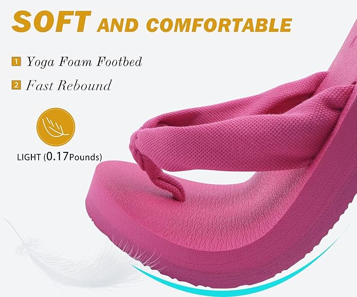 KuaiLu Flip Flops for Women with Arch Support Yoga Mat Comfortable Summer Beach Walking Thong Cushion Sandals Slip On Indoor Outdoor