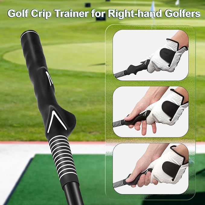 Adjustable Golf Swing Trainer – Right-Handed Golf Grip Trainer & Training Aid for Increasing Swing Speed, Distance & Strength