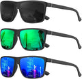 KALIYADI Polarized Sunglasses for Men and Women, Mens Sun Glasses with UV Protection for Driving Fishing Golf (3 Packs)