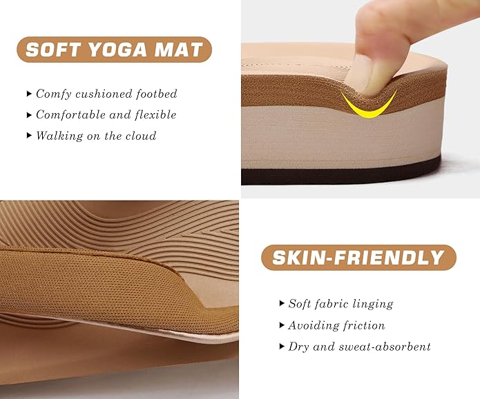 COFACE Flip Flops for Women With Comfortable Arch Support Ladies Fashion Platform Thong Sandals Soft Yoga Mat Sole For Beach/Indoor Outdoor