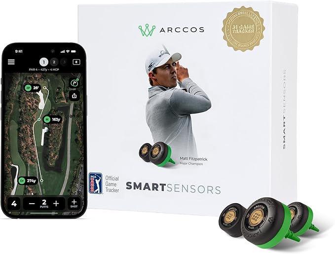Arccos Smart Sensors: Automatic Golf Game Tracking System, A.I. Powered GPS Rangefinder & Smart Club Distances
