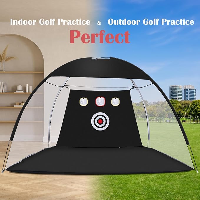 Golf Net, 10 x 7ft Backyard Practice net, Golf Hitting,Driving Net with mat for Indoor/Outdoor