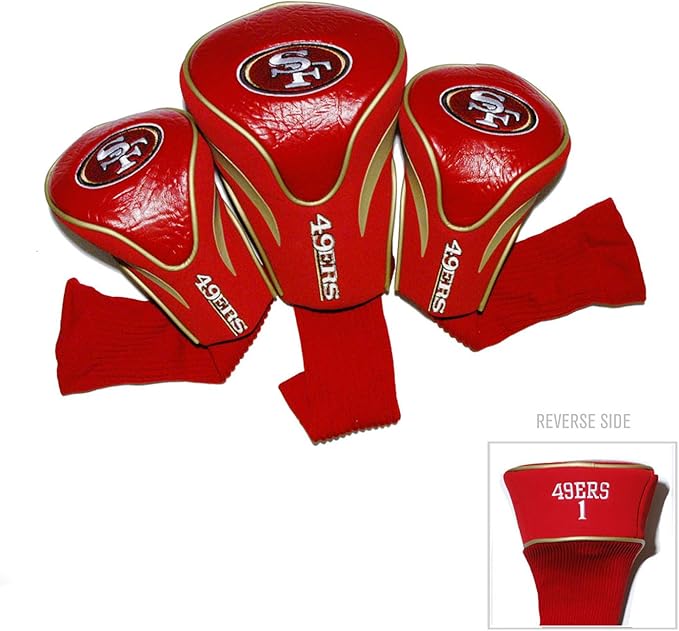 Team Golf NFL Numbered 1, 3, & X, Fits Oversized Drivers, Utility, Rescue & Fairway Clubs, Velour Lined for Extra Club Protection