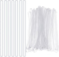 60-Piece Big Travel Luggage Name Tag Worm Loops, Clear Plastic Luggage Tag Loops Straps, 6.7 inch Transparent Luggage Tag Holder for Name Tags, ID Cards & Bag Accessories