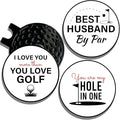 Wolf Golf Towels Golf Ball Marker Hat Clip Gift Set | Best Husband by Par or Best Boyfriend by Par | | 1 Magnetic Clip + 3 Ball Markers | Golf Accessories for Men