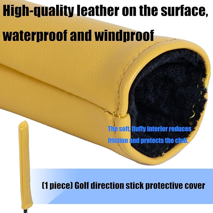 Simple PU Leather Alignment Stick Headcover Golf Alignment Stick Cover Case Holder Golfs Club Protector Enduring