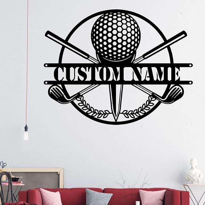 Custom Golfing Golf Player Metal Sign, Personalized Wall Art with LED Lights, Unique Home Decor Gift for Golf Lovers, Hanging Decor for Garage, Man Cave, or Home Office