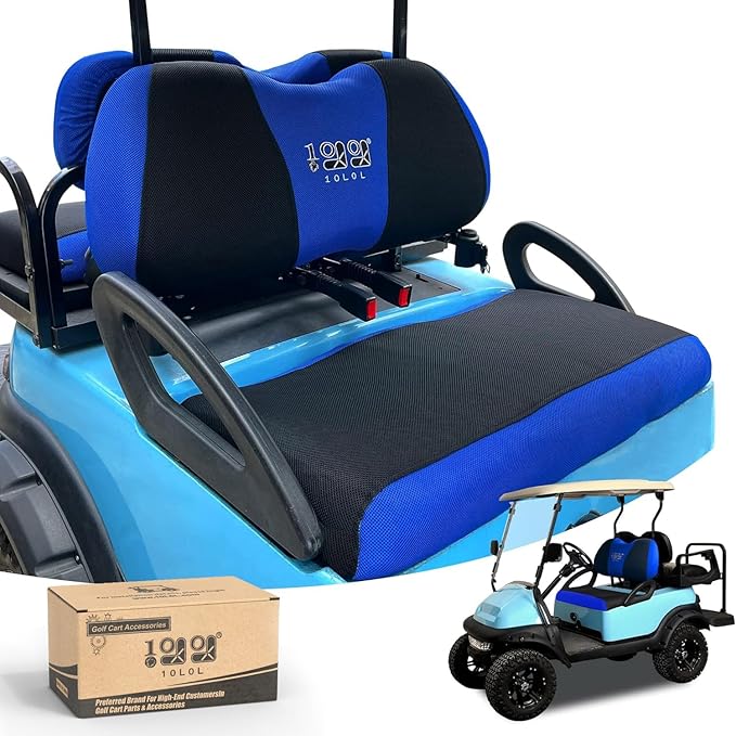 10L0L Golf Cart Seat Covers Universal for Yamaha G29 Drive2 Club Car DS Precedent Tempo Standard Front Seats, Breathable Mesh Bench Seat Cover, No Drilling Seat Cushion - All-Season Comfort