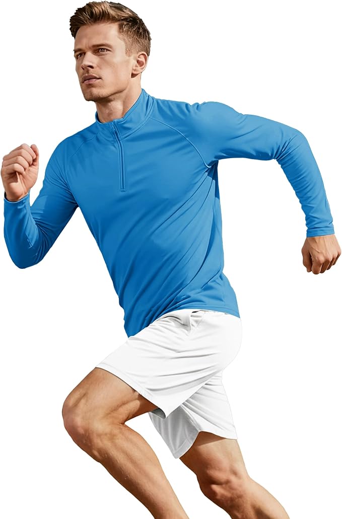Boladeci Men's UPF 50+ Sun Shirts 1/4 Zip Long Sleeve SPF UV Protection Lightweight Quick Dry Quarter Zip Golf Shirts