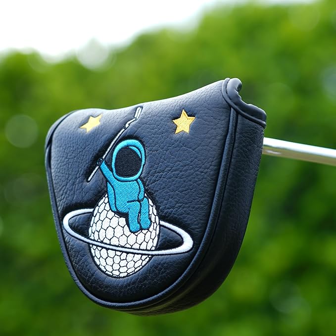 Astronaut Series Golf Headcovers, Synthetic Leather Golf Head Covers for Driver, Fairway Wood and Hybrid, Golf Putter Covers for Mallet and Blade