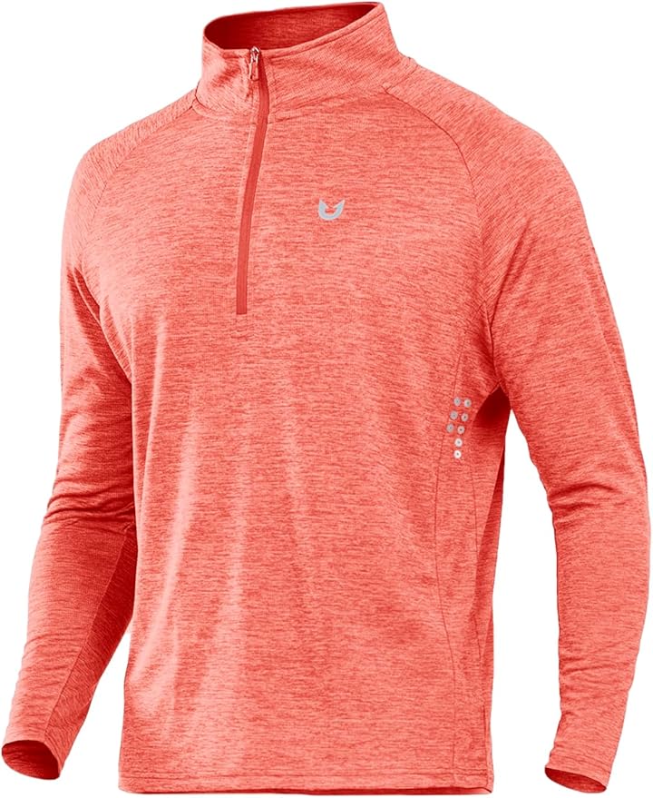 NORTHYARD Quarter Zip Pullover Men Running Shirt Long Sleeve Moisture Wicking Quick Dry Athletic Workout Shirts