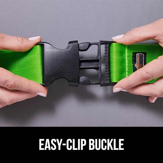 GORILLA GRIP Heavy Duty Adjustable Luggage Straps for Suitcases, Easy to Identify Travel Belt Connector Holds Suitcase Together, Holiday Travel Gift, Stocking Stuffer, Accessories, 2 Pack Green