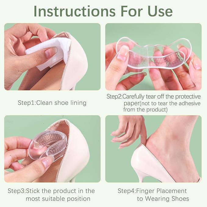 6 Pairs Heel Pads for Shoes That are Too Big: Heel Grips for Womens - Soft High Heel Comfort Pads for Loose Shoes - Stop Heel Pain - Blisters