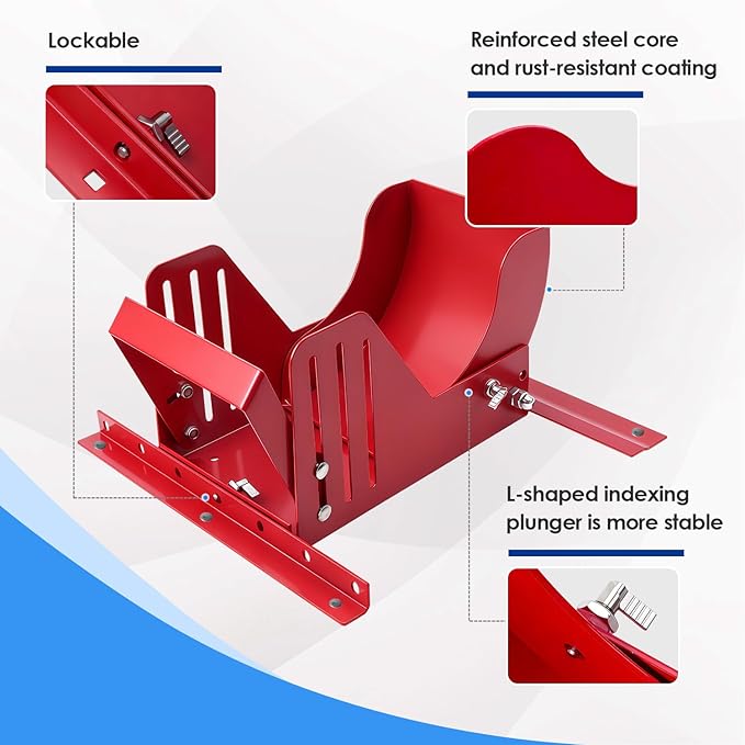 Large Lawn Mower Wheel Power Locker (with Straps) - Heavy Duty 10.5"-16" Caster Wheel Lock for Lawn Trailers, 7" Width Fit, Removable & Lockable Transport Security (Universal Fit)