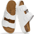Project Cloud Genuine Leather Platform Sandals Women Footwear - Wedge Chunky Sandals Womens sandals with Memory Foam Insole and Cork Footbed (GREECECHUNKY)