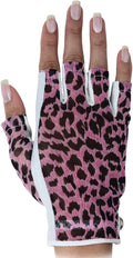 Animal Print Solar Tan Fashion Half Glove | UV Protection SPF 10, Breathable & Stylish, Tan-Through Solar Fabric
