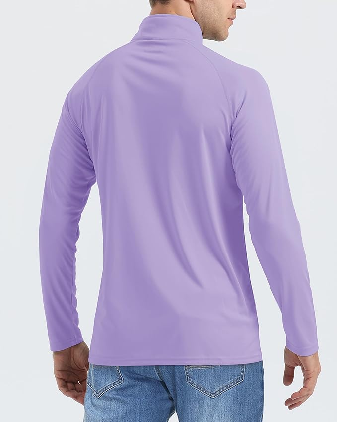 Boladeci Men's UPF 50+ Sun Shirts 1/4 Zip Long Sleeve SPF UV Protection Lightweight Quick Dry Quarter Zip Golf Shirts