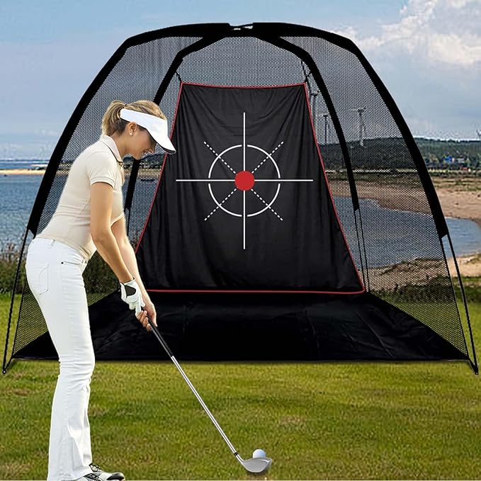 Golf Target Cloth - Heavy Duty Impact Screen for Golf Nets, Indoor/Outdoor Practice Hitting Training Aid with S-Hooks