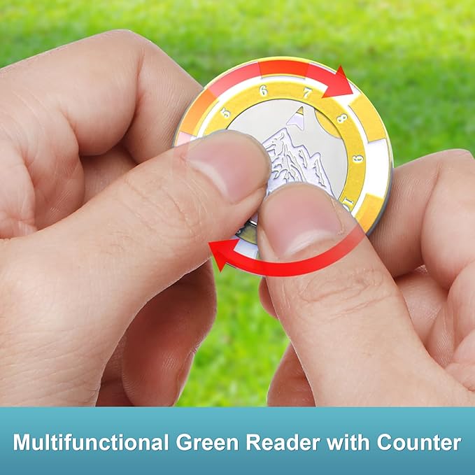 SlopeVision Pro Golf Green Reader with Hat Clip, Horizontal Bubble Level & Golf Ball Marker – High Precision Green Reading Aid, Ideal Golf Gift for Men & Women