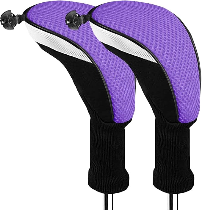 Golf Club Head Covers for Woods and Driver Hybrids Fairway Value Pack Protective Clubs Headcovers with Interchangeable No.Tags 1 3 5
