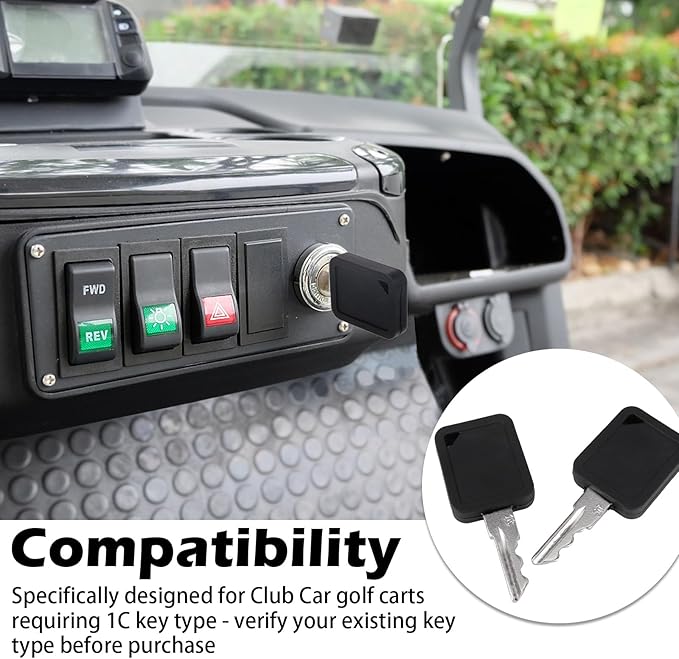 LikeLion 2 Pack Club Car Replacement Golf Cart Key 1C