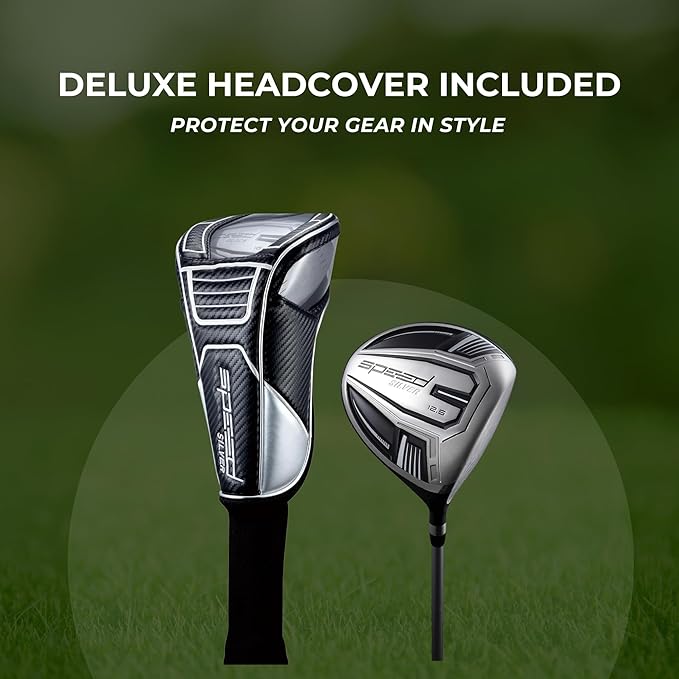 Titanium Driver Golf Club, Loft Lightweight Graphite Shaft, Oversized Sweet Spot, Aerodynamic, USGA Conforming Mens Driver + Deluxe Headcover