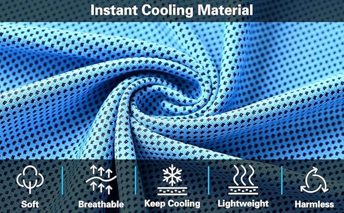 2 Pack Cooling Towels (40"x 12") with Handle Carry Package, Microfiber Ice Towel for Instant Relief, Soft Breathable Chilly Towel for Yoga, Workout, Hiking, Golf, Gym (Rose Red/Grey)