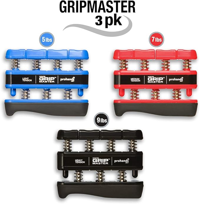 Prohands Gripmaster Hand Exerciser, Finger Exerciser (Hand Grip Strengthener), Spring-Loaded, Finger-Piston System, Isolate & Exercise Each Finger