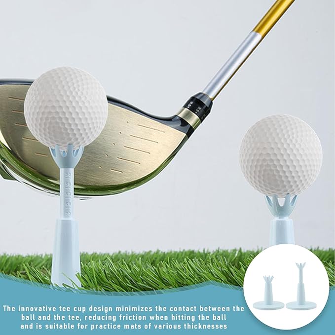 2PCS Adjustable Golf Tees,Golf Simulator Tees,Driving Range Tee,Adjustable Golf Tee,Rubber Tees For Golf Mats,Rubber Golf Tees For Mats For Indoor & Outdoor Practice,Durability And Stability Golf Tees