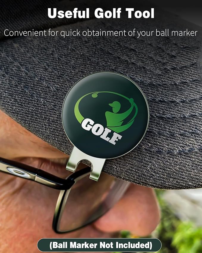 GreenHaven Golf Hat Clips Magnetic Golf Ball Marker Holders for Golf Hats Caps Pants Gloves Bags Visors Belts Nickel-Plated Alloy Clips for Metal Golf Ball Markers (Ball Marker Not Included)