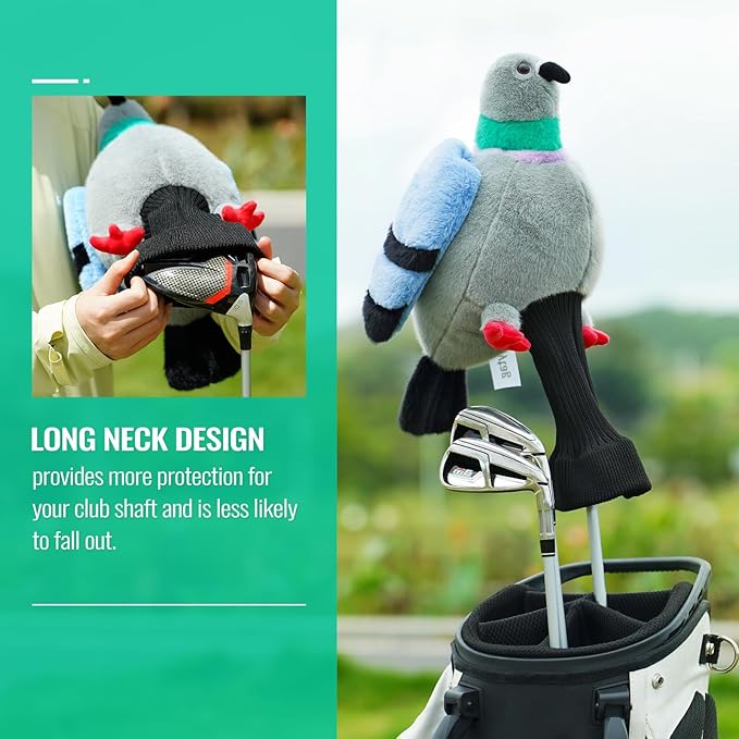 mytag Driver Head Cover, Ultra Premium Plush | Funny Driver Headcover, Tour Quality Golf Club Cover Long Sock Protect