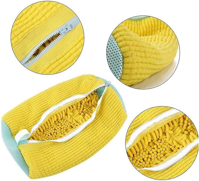 Shoe Washing Machine Bag Sole suds Magic Bag Laundry Shoes Bag (2pc Yellow)