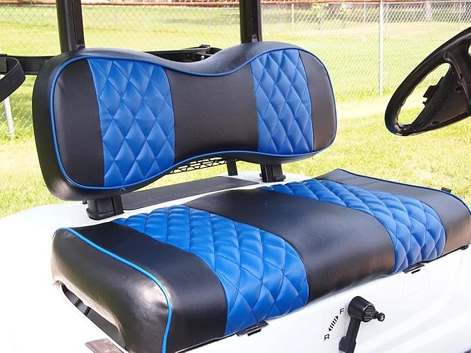 Huskey Parts Company Blue Black Golf Cart Front Seat Covers 2 PCS Compatible with Yamaha G29 Drive 2007+，Drive 2