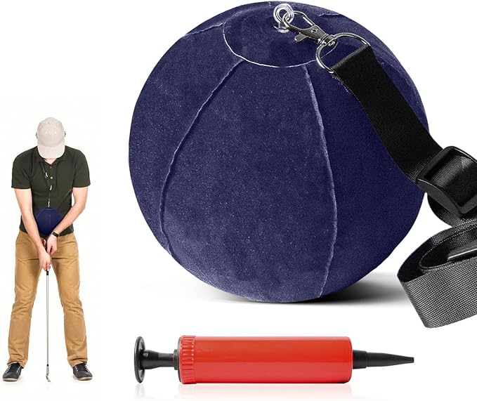 FINGER TEN Golf Smart Ball Training Aid Impact Inflatable Balls with Air Pump Adjustable Lanyard Assist Teaching Posture Correction Trainer Aids for Men Women Beginner Golfer