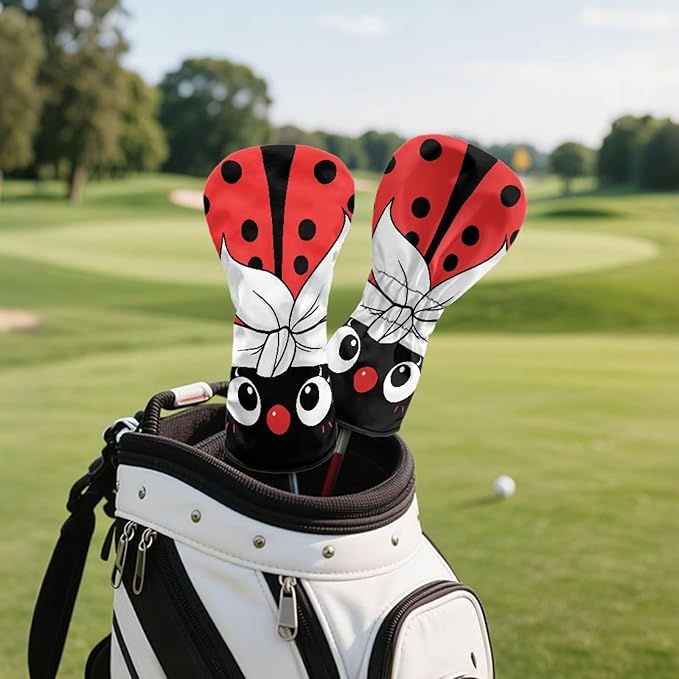 Golf Club Head Covers for Club Protective, Waterproof PU Leather Driver Fairway Wood Hybrid Head Cover