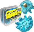 SOLM8 Golf Shoe Replacement Spikes - Metal Screw Threading Dia ¼ Inch/6mm Easy to Install on Cricket & Golf Cleats (Spanner Included)