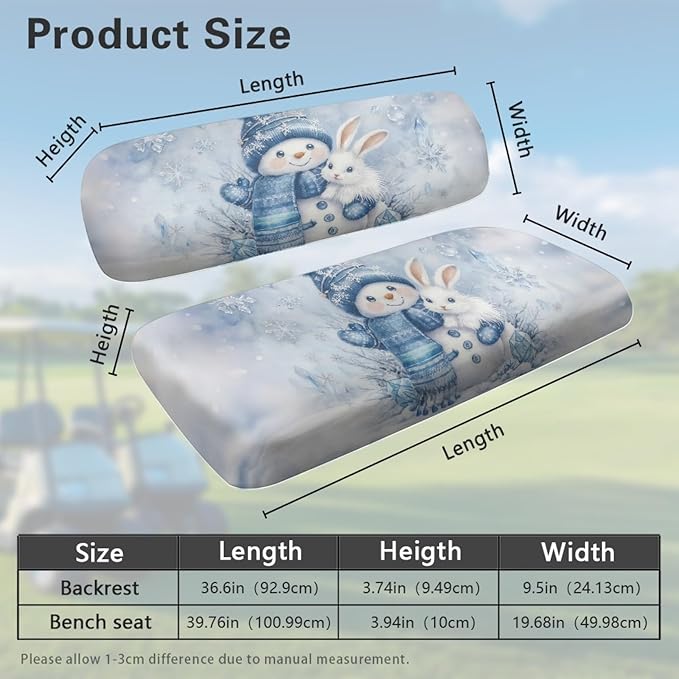 Fashion Print Golf Cart Seat Covers 2 Passenger Golf Cart Backrest Cover Golf Cart Seat Towel Gift for Friends