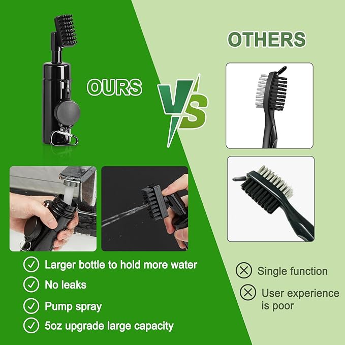 welspo Golf Club Cleaner with Water-Retractable Clip Holds 5oz of Water, Golf Towel, Essentials Golf Accessories Kit with Golf Groove Sharpener Tool, Divot Repair Tool with Ball Marker for Men/Women
