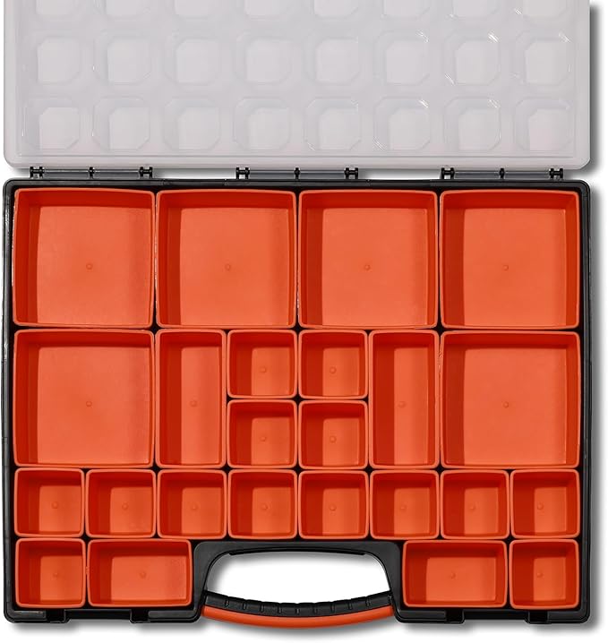 EMENTOL 3PCS Multi-Purpose Portable Organizer Box Set with 72-Removable Compartments, 3 Pieces Professional Boxes with Dimension 16.2"L*13"W*2.3"H