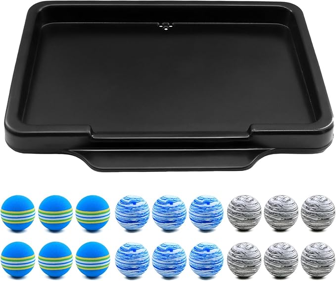Golf Ball Tray with 18 Foam Golf Balls - Excellent Durability and Stability for Indoor and Outdoor Training - Compatible with All Hitting Mats